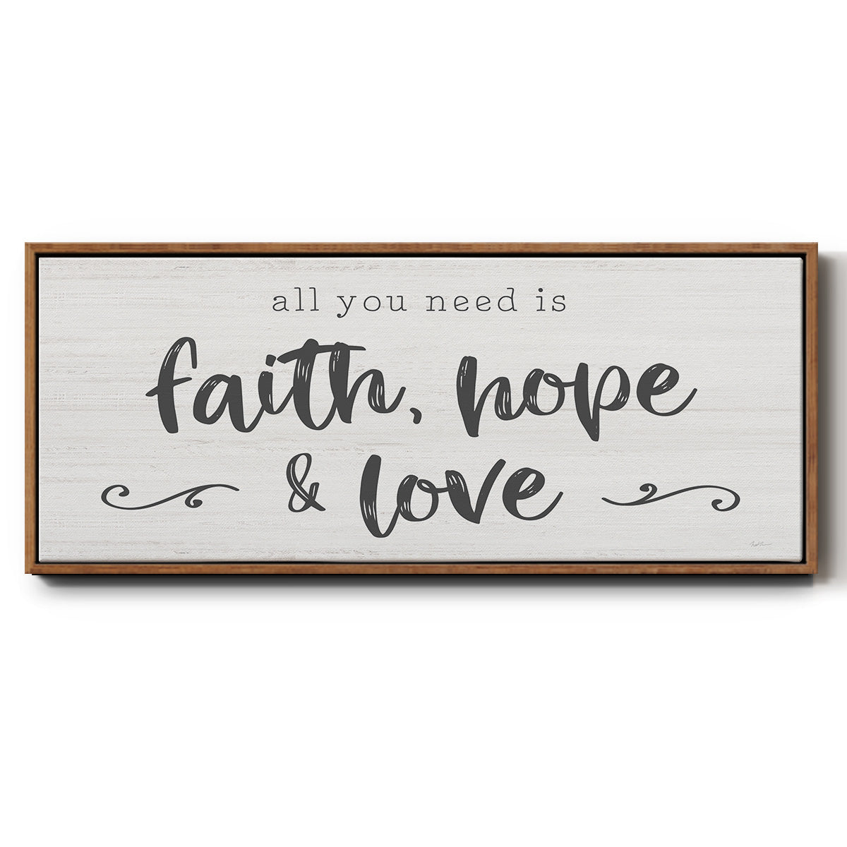 Faith Hope Love - Floater Framed Canvas Print