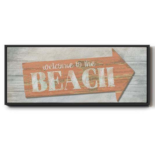 Welcome to the Beach - Floater Framed Canvas Print