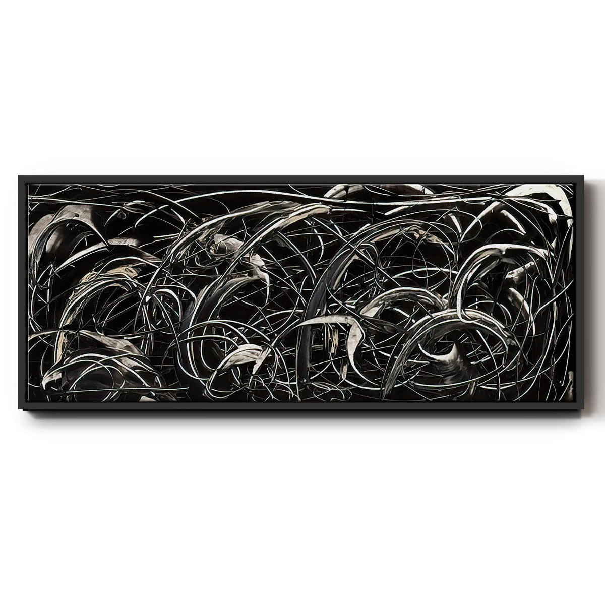 Linear Movement I - Floater Framed Canvas Print