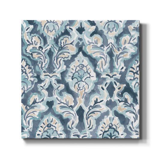 Blue & Khaki Motif I - Canvas Art Print