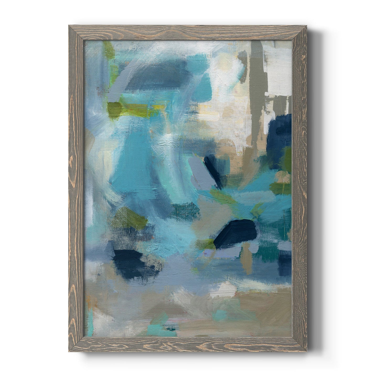 Circle the Beachfront - Barnwood Framed Canvas Print