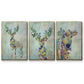 Fantastic Florals Cow - Framed Premium Gallery Wrapped Canvas L Frame 3 Piece Set - Ready to Hang