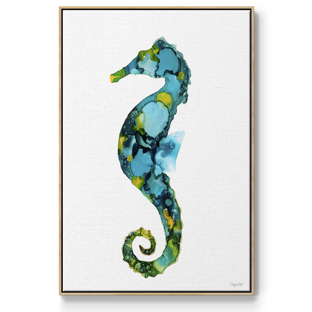 Seahorse - Framed Premium Gallery Wrapped Canvas L Frame - Ready to Hang