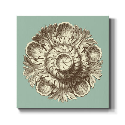 CKd Celadon&Mocha Rosette III (NC) - Canvas Art Print