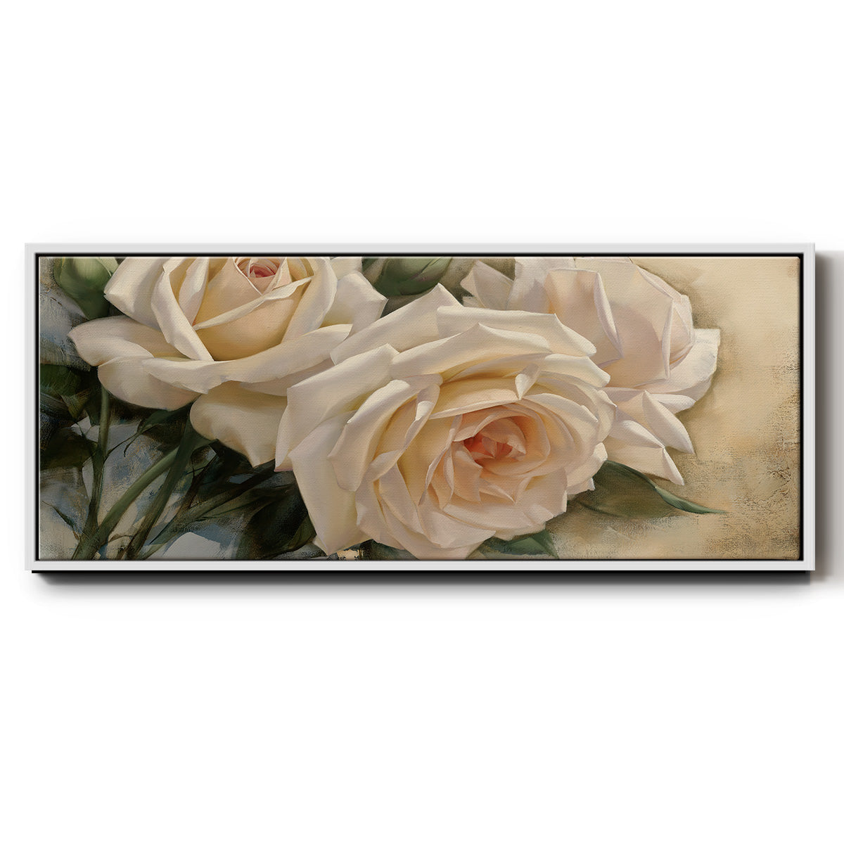 La Roseraie I - Floater Framed Canvas Print