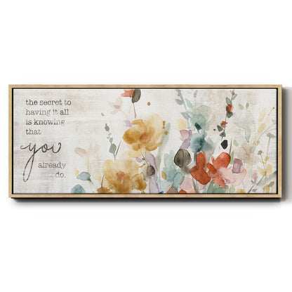Full Bloom Verse - Floater Framed Canvas Print