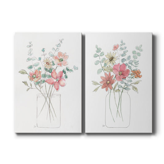 Whimsical Wildflowers I - Canvas Art Set