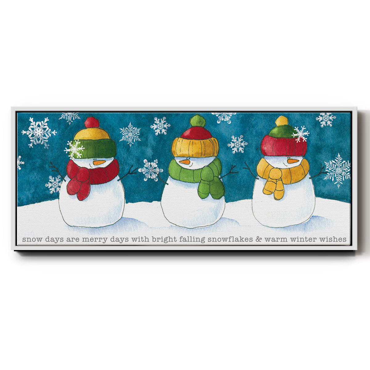 A Frosty Kiss - Floater Framed Canvas Print