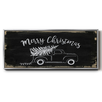 Merry Christmas Truck - Floater Framed Canvas Print
