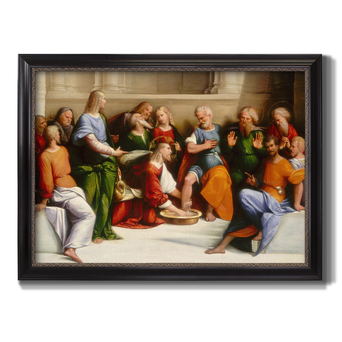 Christ Washing the Disciples' Feet - Ornate Framed Canvas Print