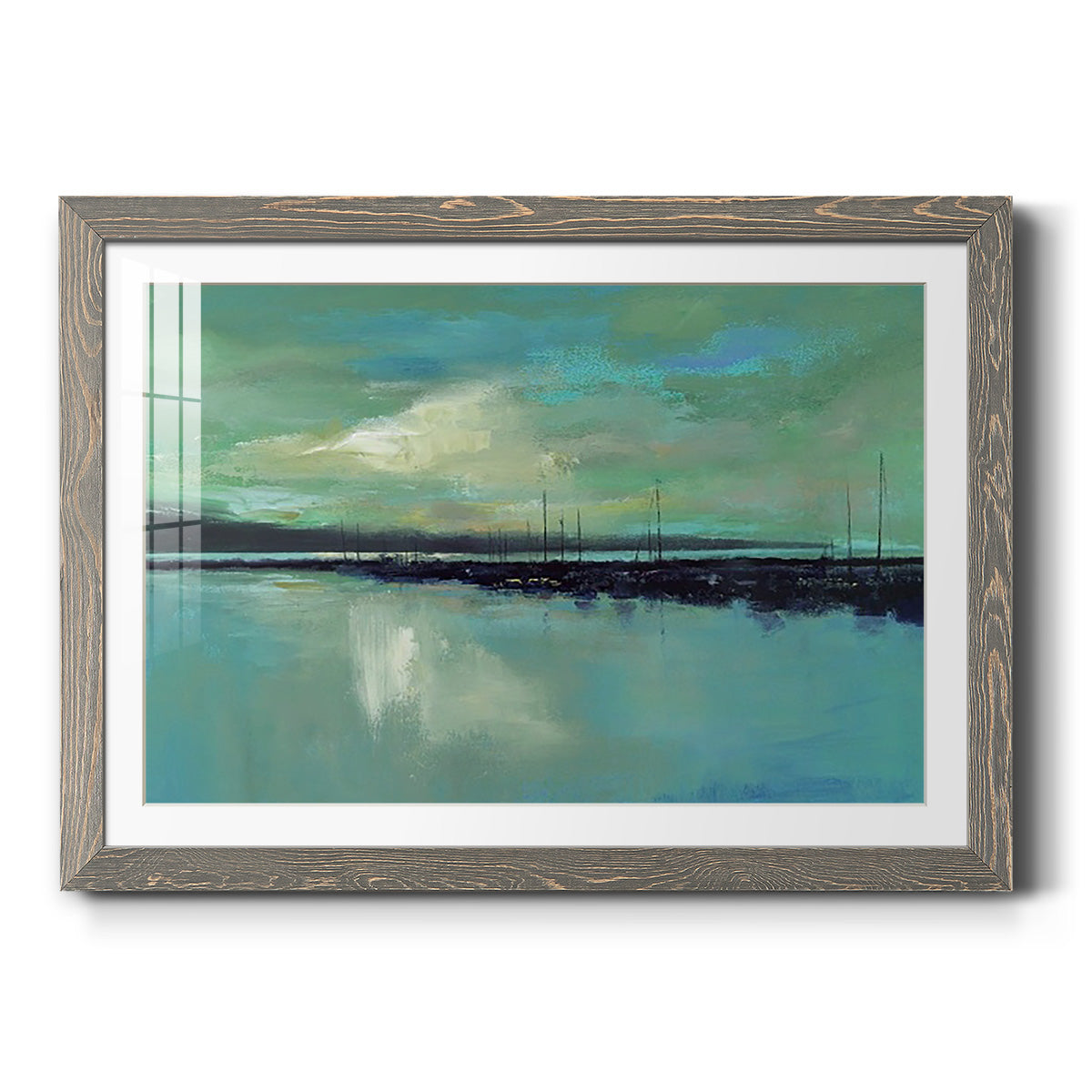 Harbor Light - Barnwood Framed Art Print