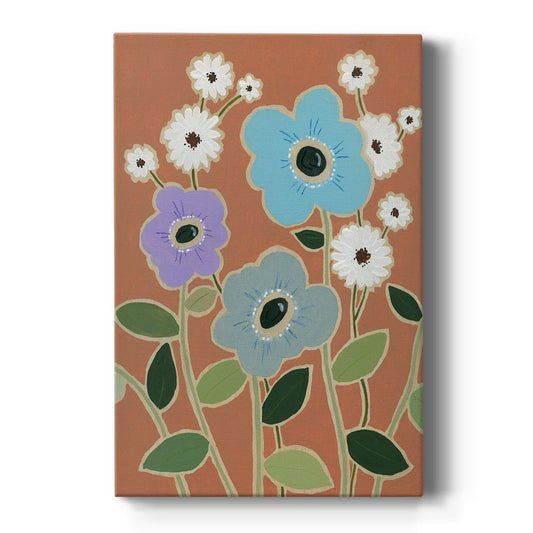 Woodblock Floral IV Premium Gallery Wrapped Canvas - Ready to Hang