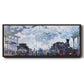 Saint Lazare Station in Paris, Arrival of a Train - Floater Framed Canvas Print