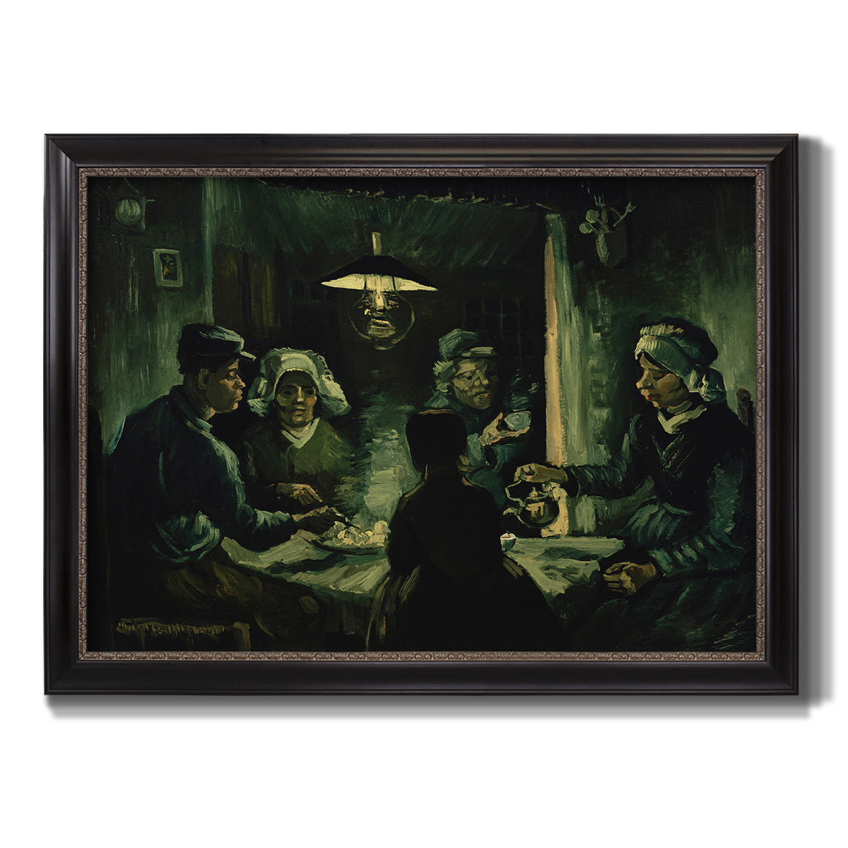 Second Study for the Potato Eaters - Ornate Framed Canvas Print