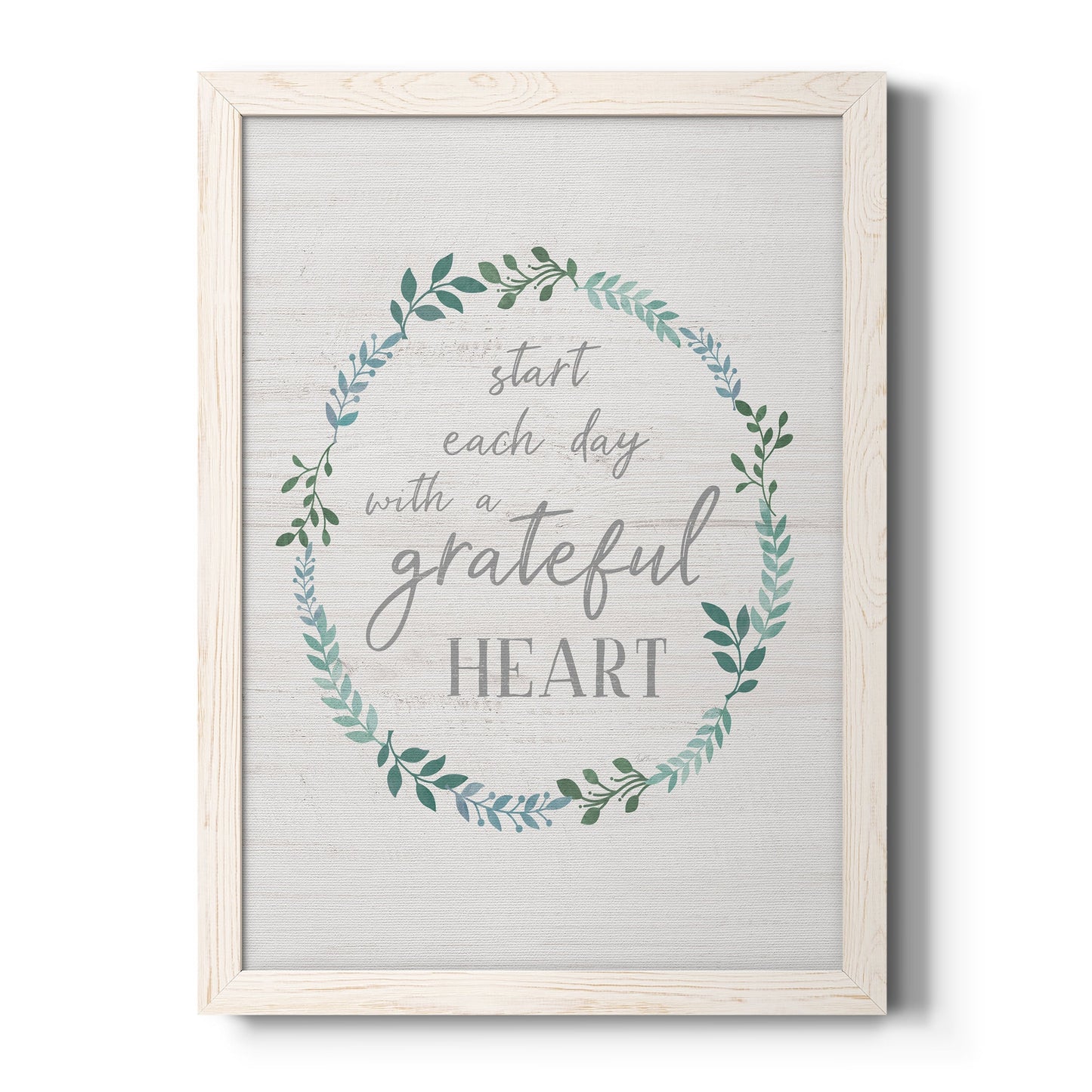 Start Each Day - Barnwood Framed Canvas Print