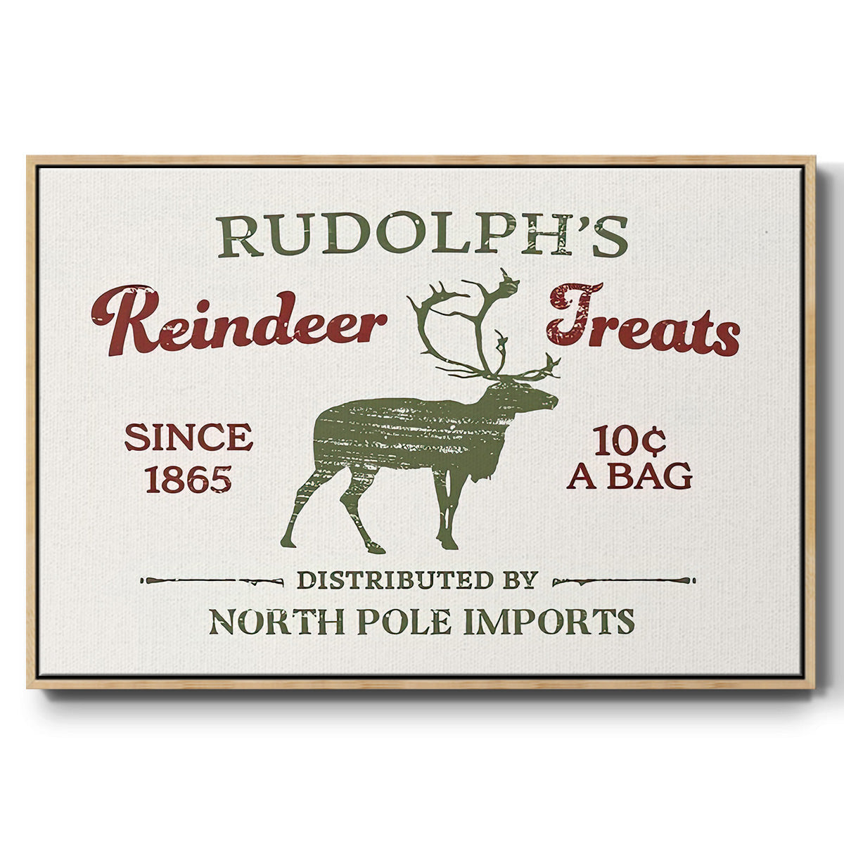 Christmas Farm Sign IV - Floater Framed Canvas Print