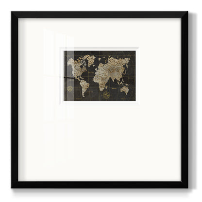 Safari World Map - Double Matboard Framed Print