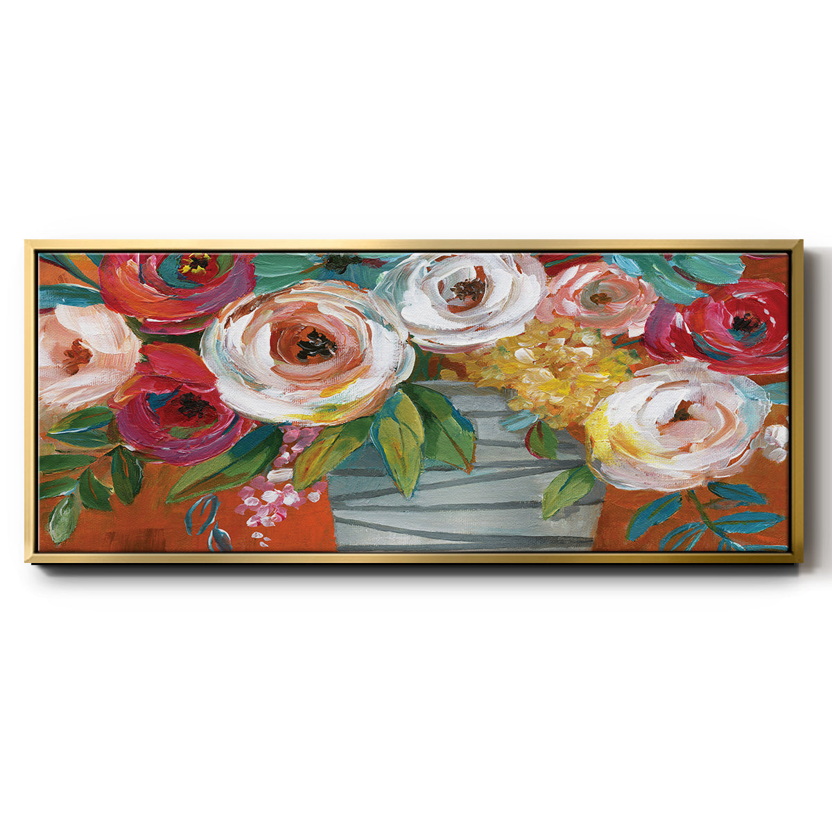 Color Burst I - Floater Framed Canvas Print