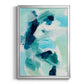 Teal Composition I - Modern Framed Canvas Print