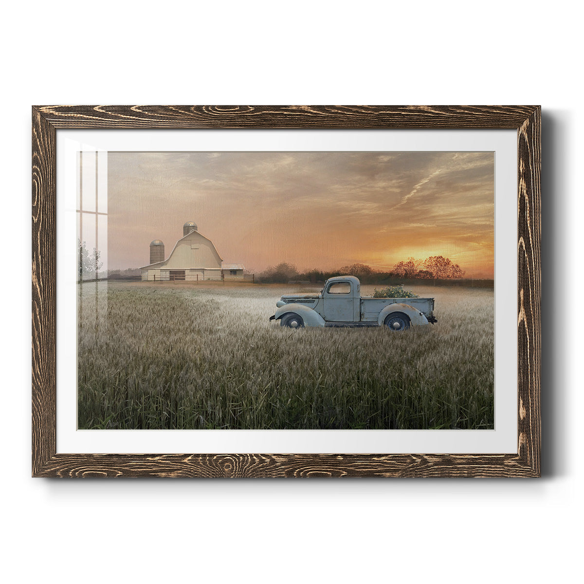Evening Farm - Barnwood Framed Art Print