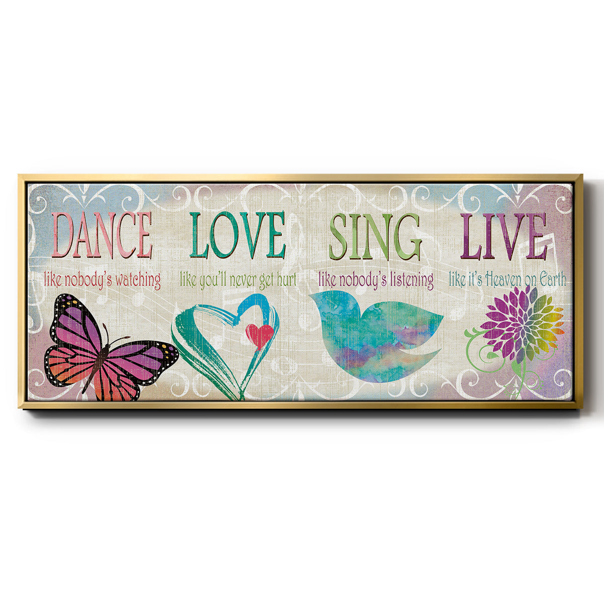 Dance Love Sing - Floater Framed Canvas Print
