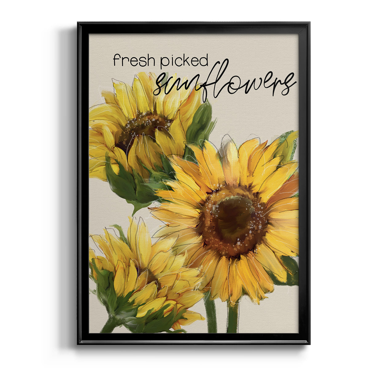 Fresh Picked Sunflowers - Modern Framed Canvas Print
