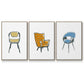 Take a Seat I - Framed Premium Gallery Wrapped Canvas L Frame 3 Piece Set - Ready to Hang