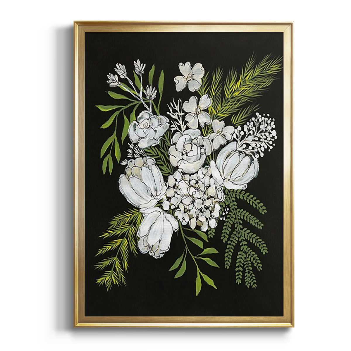 Alabaster Bouquet II - Modern Framed Canvas Print