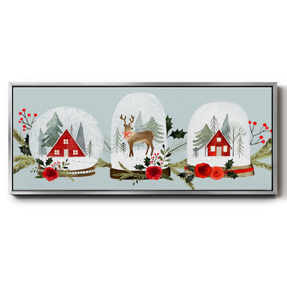 Snow Globe Village Collection D - Floater Framed Canvas Print
