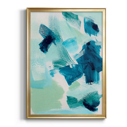 Teal Composition II - Modern Framed Canvas Print