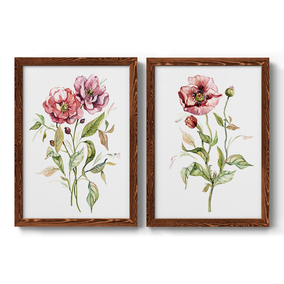 Wild Roses - Premium Framed Canvas 2 Piece Set - Ready to Hang