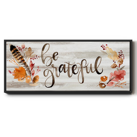 Grateful - Floater Framed Canvas Print