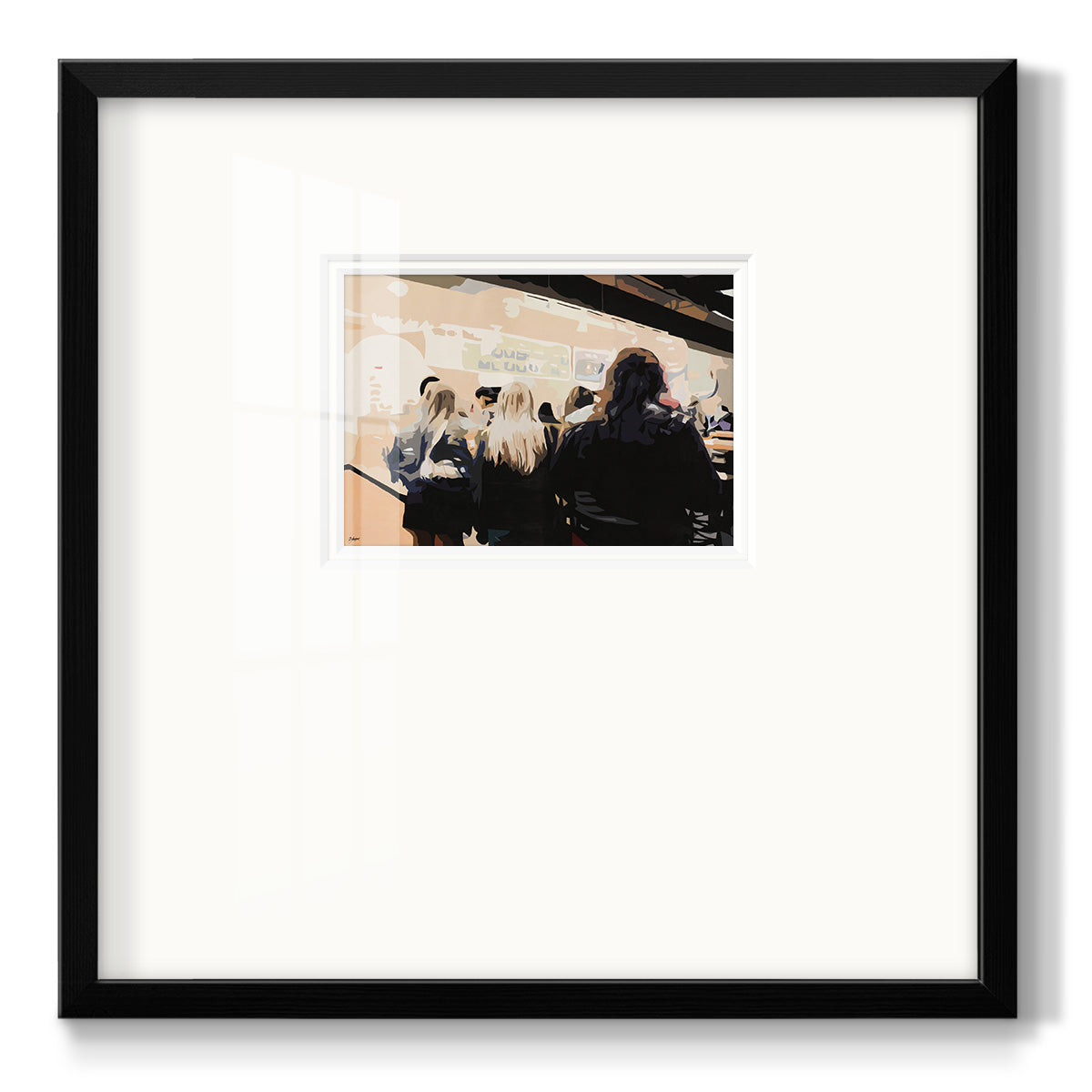 Late Night Queue - Double Matboard Framed Print