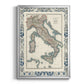 Bordered Map of Italy - Modern Framed Canvas Print