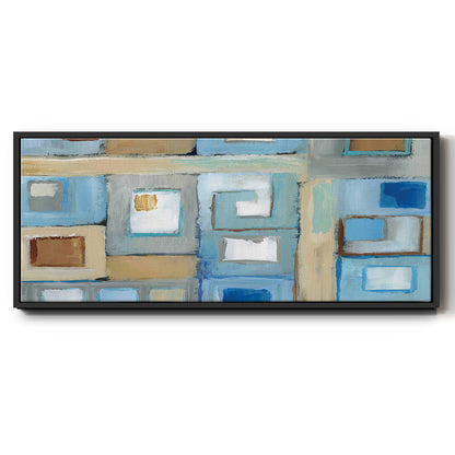 Variation on Greek Key II - Floater Framed Canvas Print
