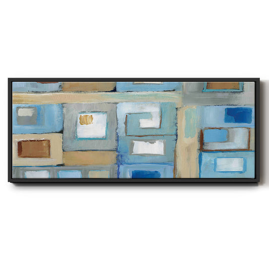 Variation on Greek Key II - Floater Framed Canvas Print