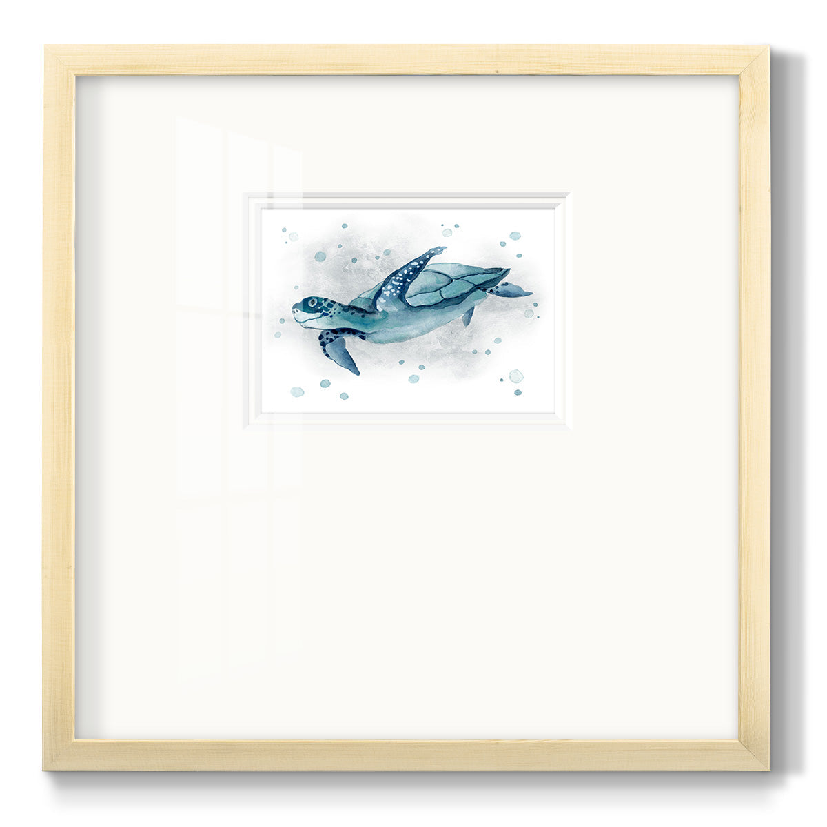 Blue Turtle II - Double Matboard Framed Print