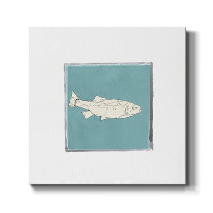Block Print Fish VIII - Canvas Art Print