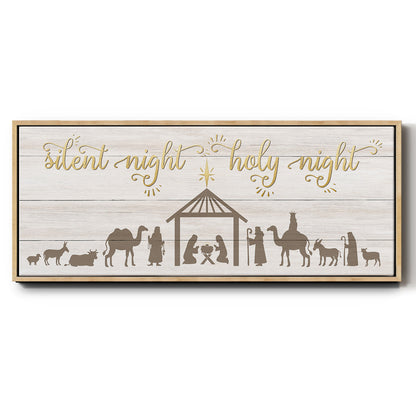 Silent Night Nativity - Floater Framed Canvas Print