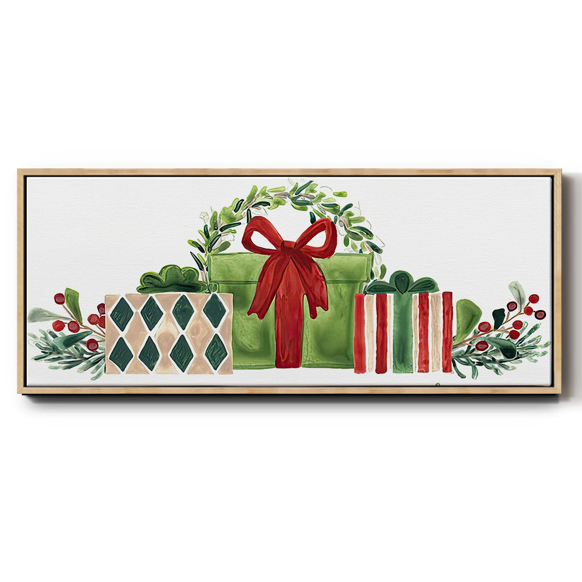 Woodland Holiday Collection D - Floater Framed Canvas Print