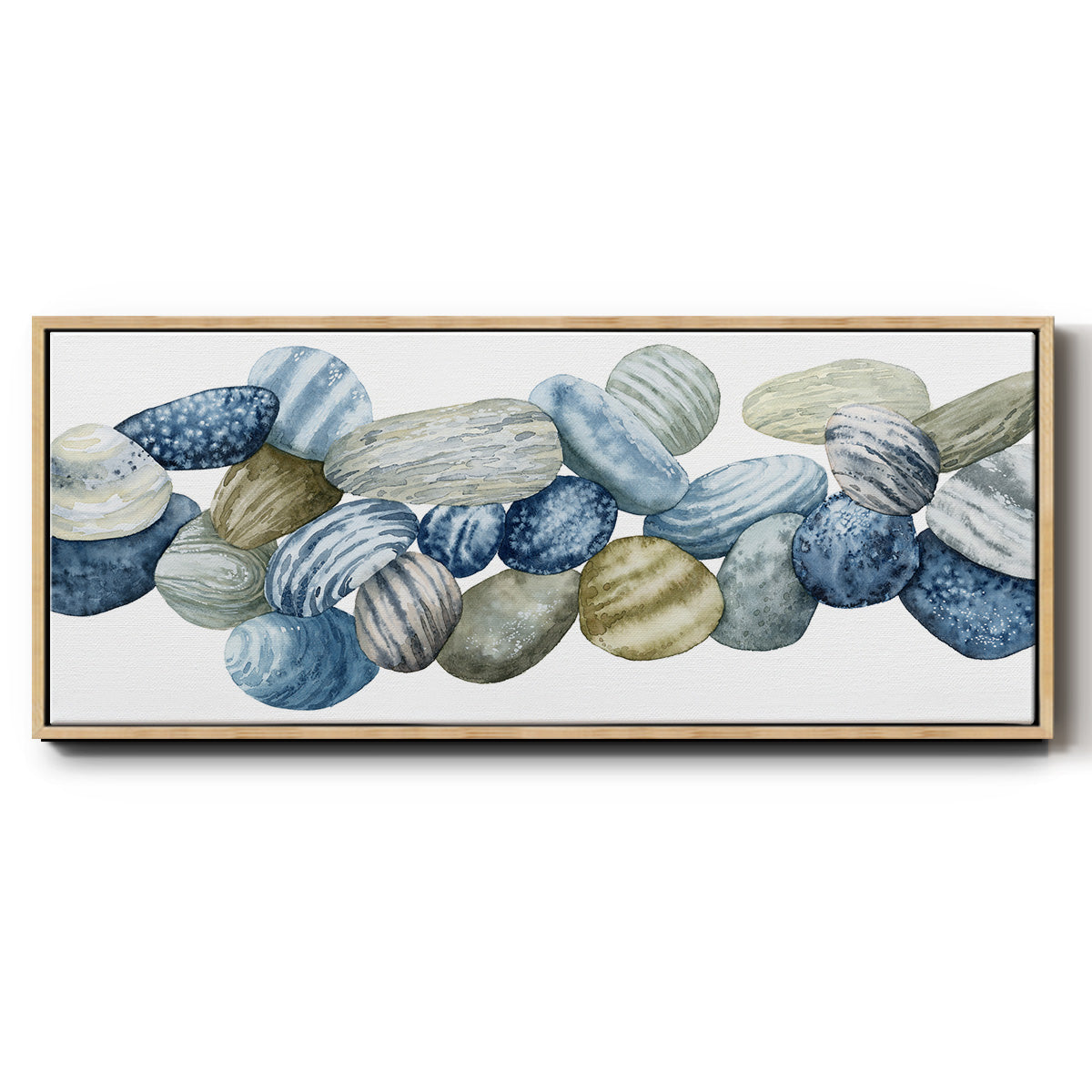 Found Pebbles III - Floater Framed Canvas Print