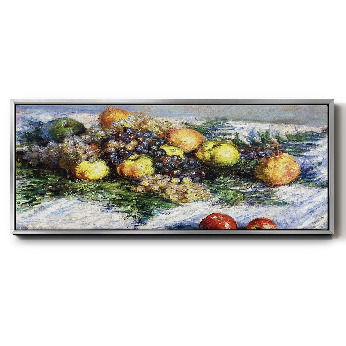 Still Life with Pears and Grapes, 1880 - Floater Framed Canvas Print