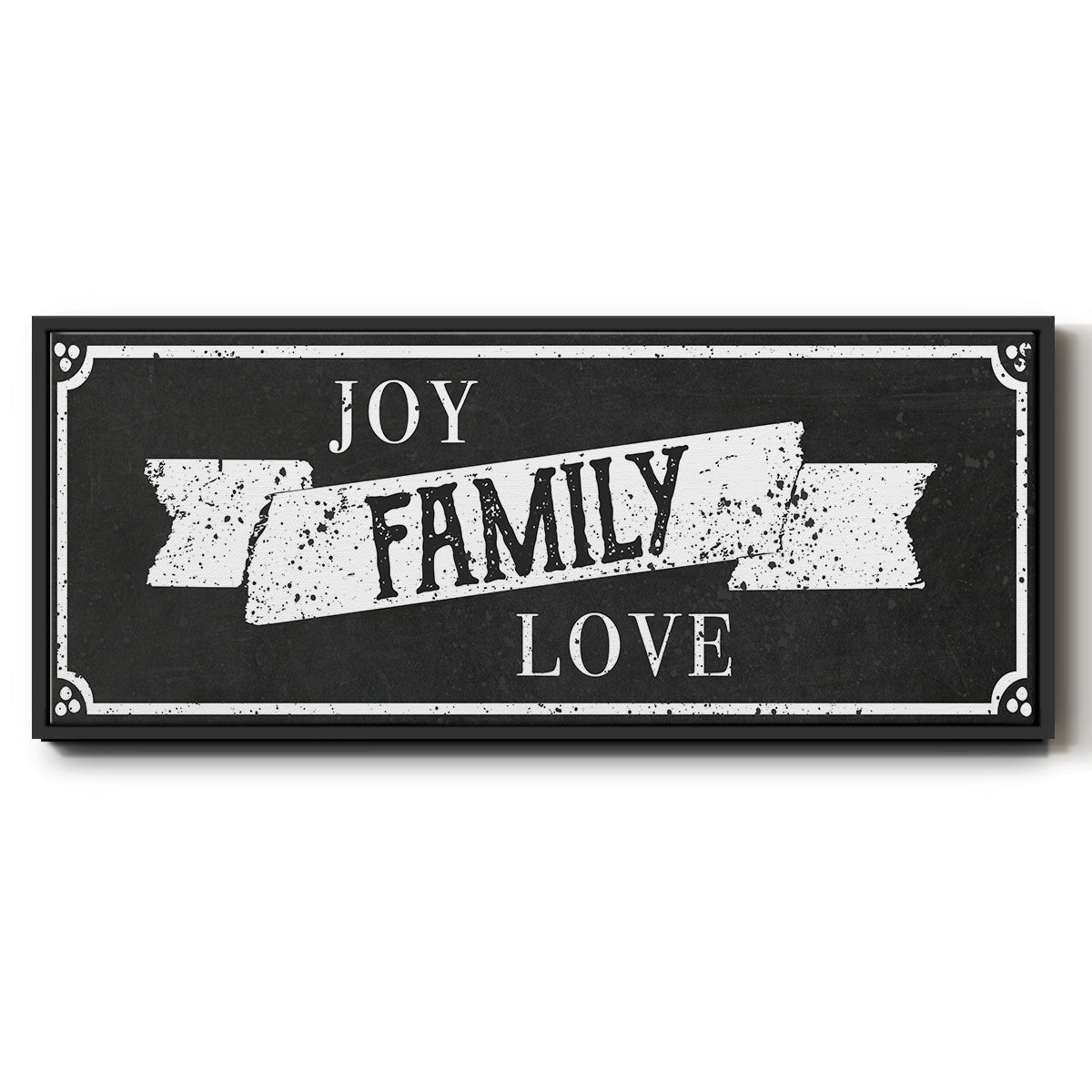 Joy Family Love - Floater Framed Canvas Print