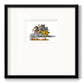 Raccoon Wheelbarrow - Double Matboard Framed Print