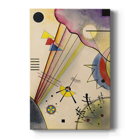 Canvas art print featuring an abstract composition of geometric shapes with balanced color and structure on a clean white background.