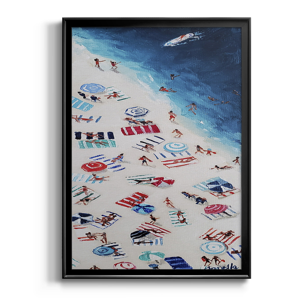 Break out Beach - Modern Framed Canvas Print