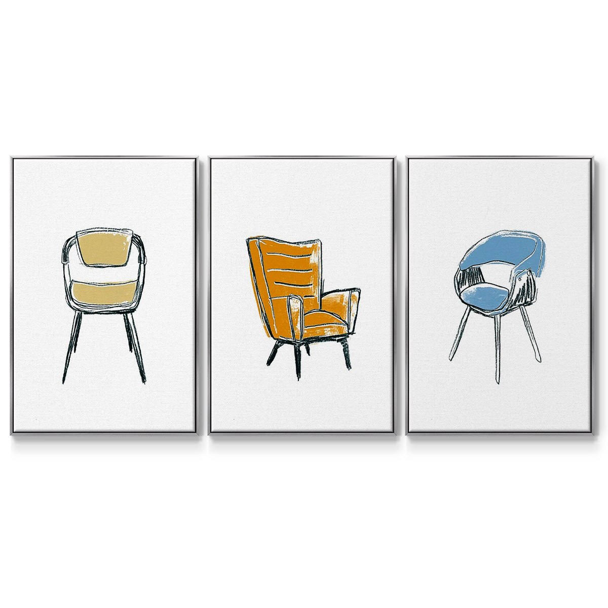 Take a Seat I - Floater Framed Canvas Set