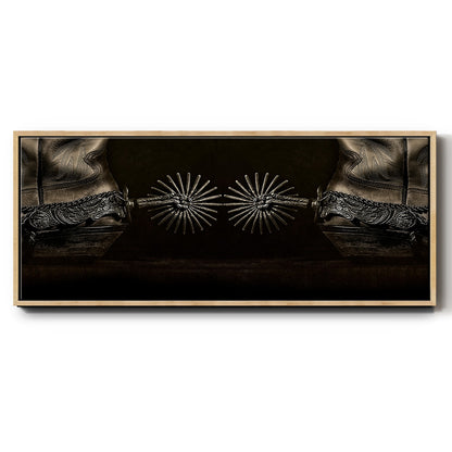 Photography Study Spurs - Floater Framed Canvas Print