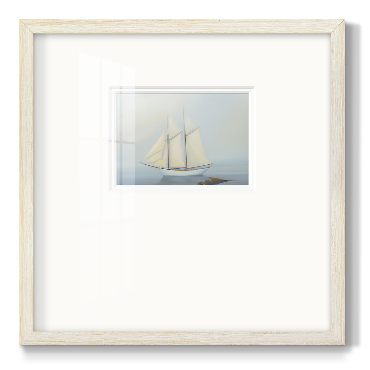 Foggy Sail II Premium Framed Print Double Matboard