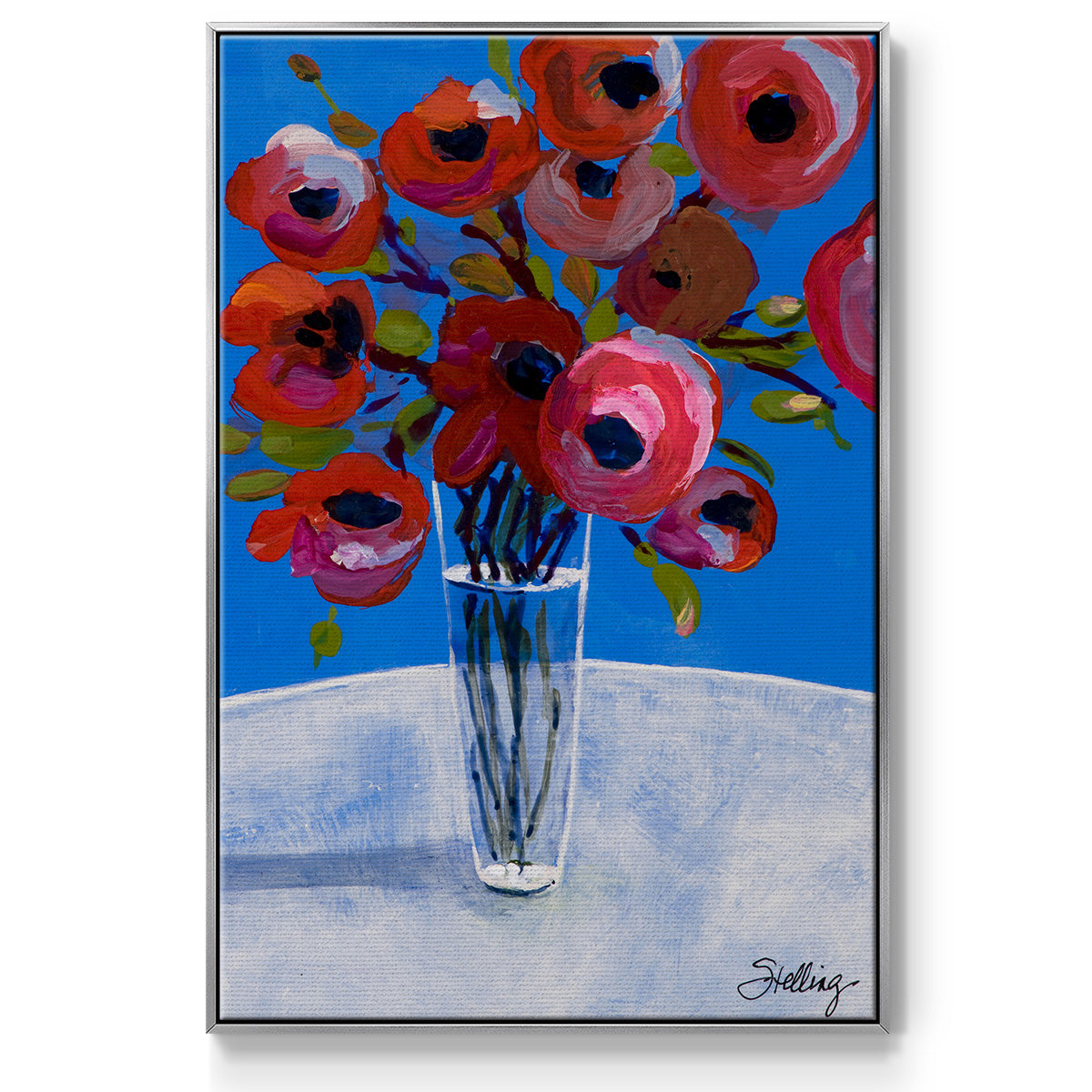 Poppies - Framed Premium Gallery Wrapped Canvas L Frame - Ready to Hang